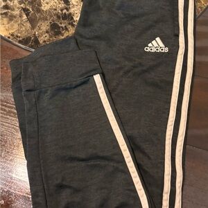 Adidas Kids Charcoal Joggers with White Stripes